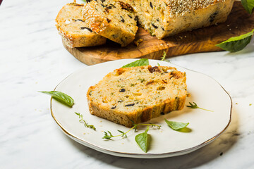 The piece of cake with fragrant spices