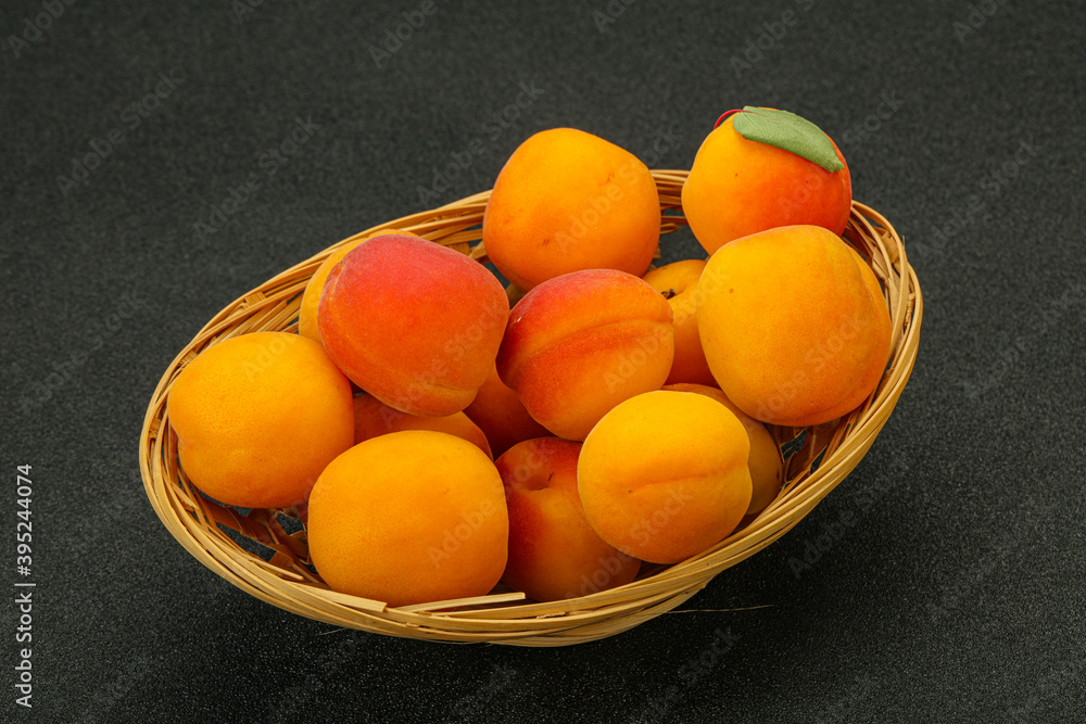 Wall mural fresh ripe sweet few apricots