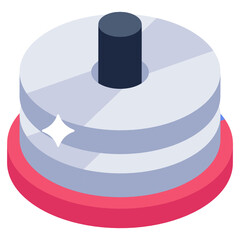 
A modern isometric icon of cd rack
