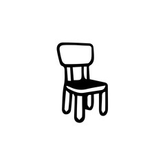 Chair silhouette on white background.