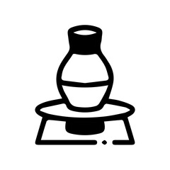 Silhouette of vase on table over white background
