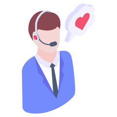 
A male member denoting user in isometric icon
