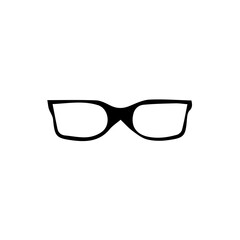 Silhouette of glasses on white background