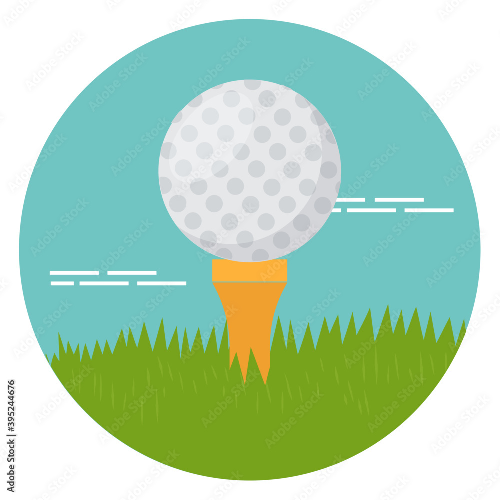 Sticker golf tee vector