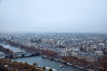 Obraz premium View of Paris panorama from Eiffel tower.