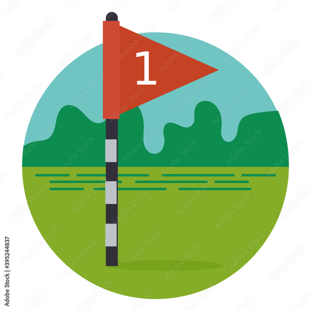 Poster golf flag vector