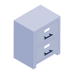 
A chest of drawers, isometric icon of cabinet 
