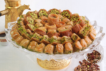 Syrian baklava with pistachio sweets