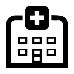 Obraz premium Hospital silhouette on white background