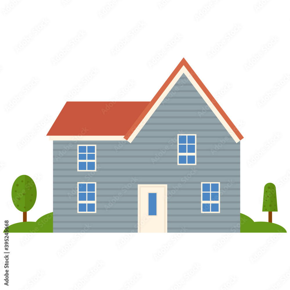 Sticker house building vector