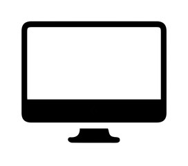 Computer silhouette on white background