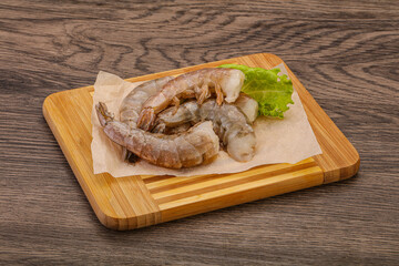 Raw tiger prawn for cooking