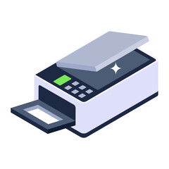  Office copying machine icon in isometric style 