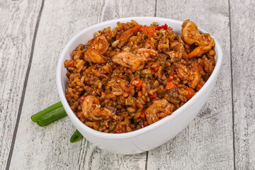 Asian style Fried rice with prawn