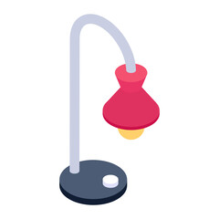 
Office electronics, desk lamp icon of  isometric style 
