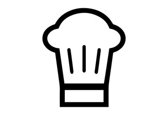 Silhouette of chef hat over white background