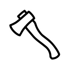 Silhouette of ax on white background