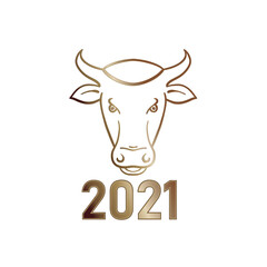 Funny sketch bull collection. Lunar horoscope sign.