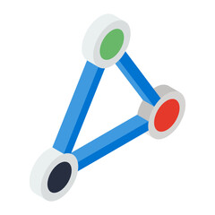 
An infographic showing triangle graph in isometric icon
