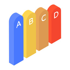 
Trendy isometric icon of bar graph
