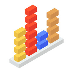 
Trendy isometric icon of bar graph
