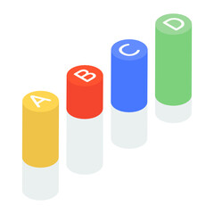 
Trendy isometric icon of bar graph
