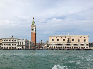 Piazza San Marco and the Doge Palace in the city of Venice, Italy