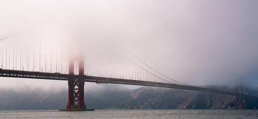 Golden Gate Bridge covered in Clouds