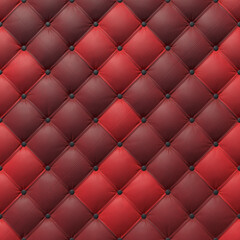 Close-up on the background of a red antique textile sofa in the style of Chesterfield, 3D-rendering