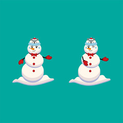 Swt Christmas Snowman Icon Vector Flat Background