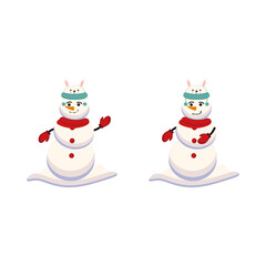 Swt Christmas Snowman Icon Vector Flat Background