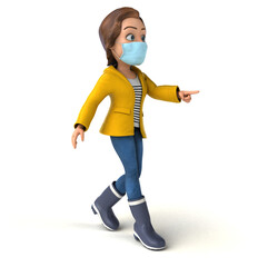 Fun 3D cartoon teenage girl