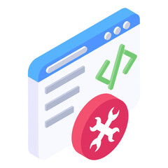 
Software engineering icon in isometric design 
