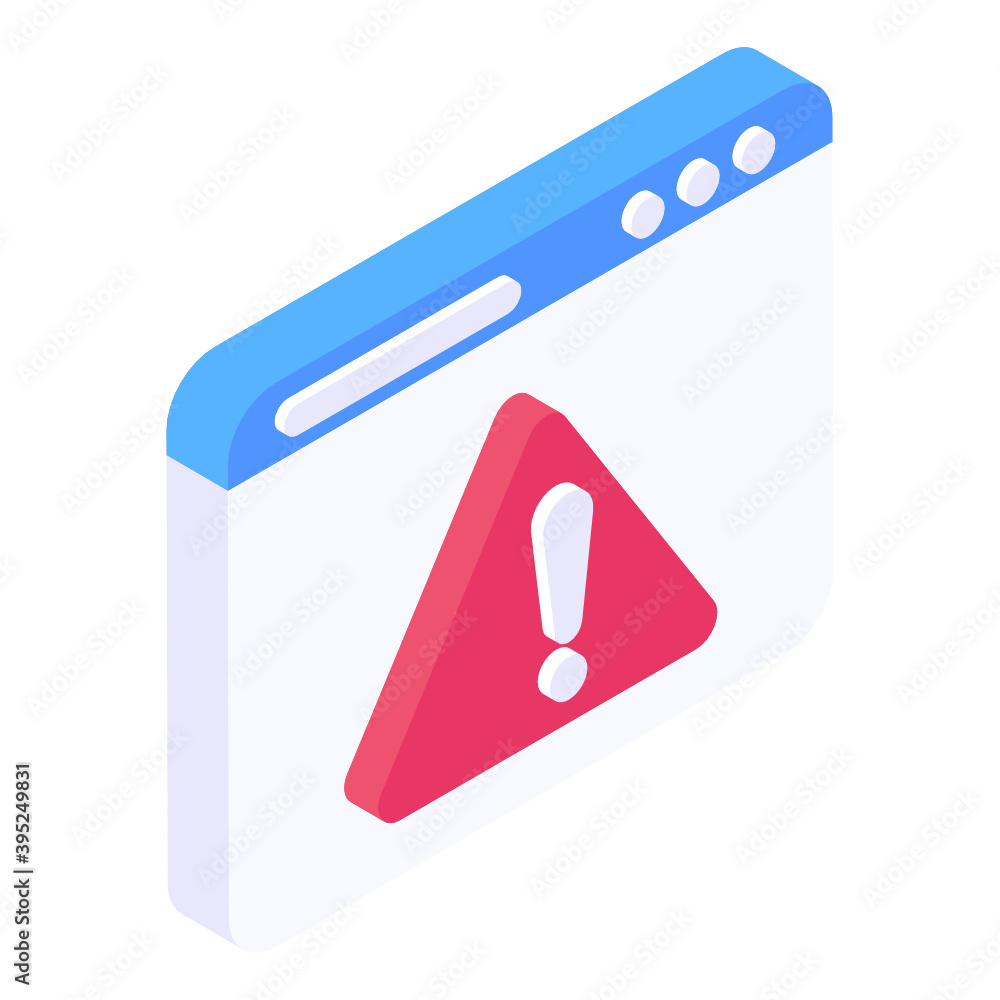 Canvas Prints website error icon in isometric design