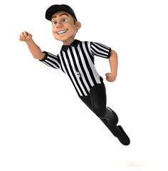 Fun 3D Illustration of an american Referee