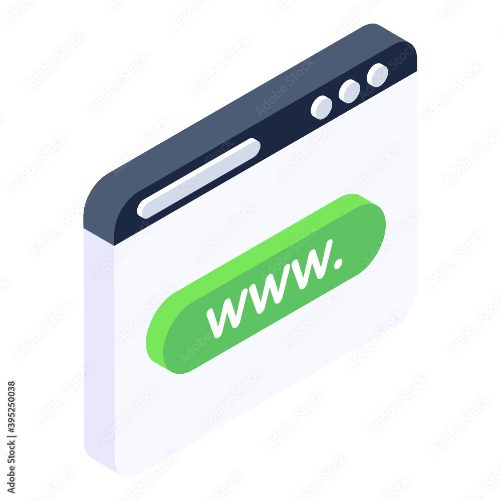 Sticker 
Trendy icon of web address, editable isometric design
