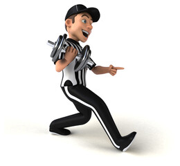 Fun 3D Illustration of an american Referee