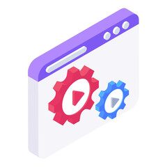 
Isometric design vector of web video setting icon
