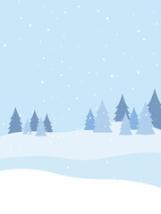 winter landscape with snow and tree