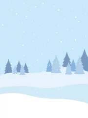 Selbstklebende Fototapeten Hellblau winter landscape with snow and tree  © YOUMING VISION