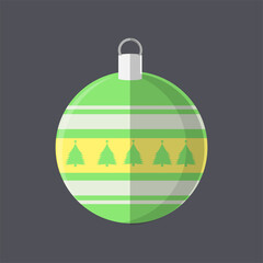 Christmas Ball Icon Vector Flat Background