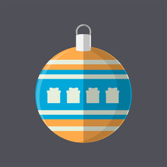 Christmas Ball Icon Vector Flat Background