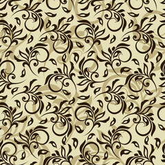 Fototapeta na wymiar Seamless vintage vector background. Vector floral wallpaper baroque style pattern
