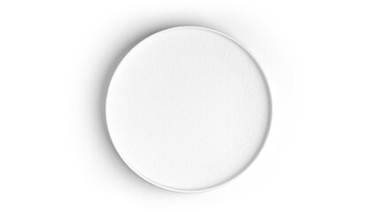 White matte texture plate on a white background. High quality photo