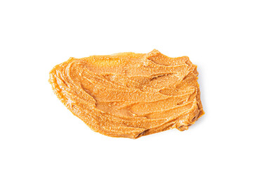 Homemade Creamy peanut butter or paste isolated on white background.