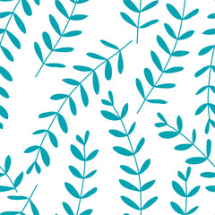 Plain seamless pattern illustration branches blue for your next fabrics, home textiles, wrapping paper, stationery products, wallpaper projects