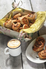 Cinnabons with coffee