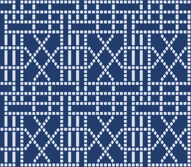 Japanese Dot Grid Line Vector Seamless Pattern