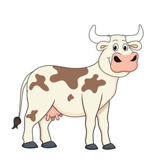 cute cow. vector illustration character in cartoon style. isolated on white background