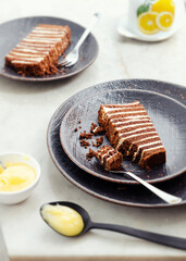 Chocolate cake slice